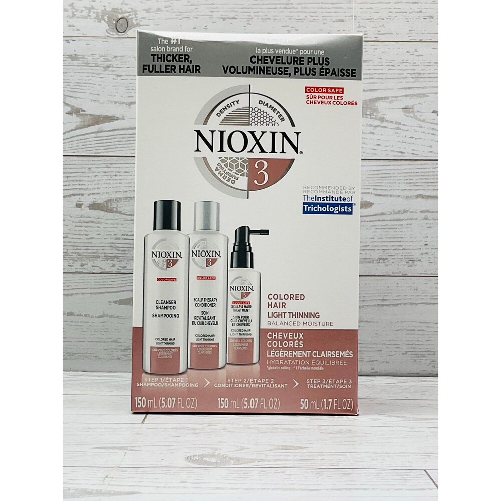 Nioxin System 3 Starter Kit Shampoo Conditioner Treatment Hair Thinning Set